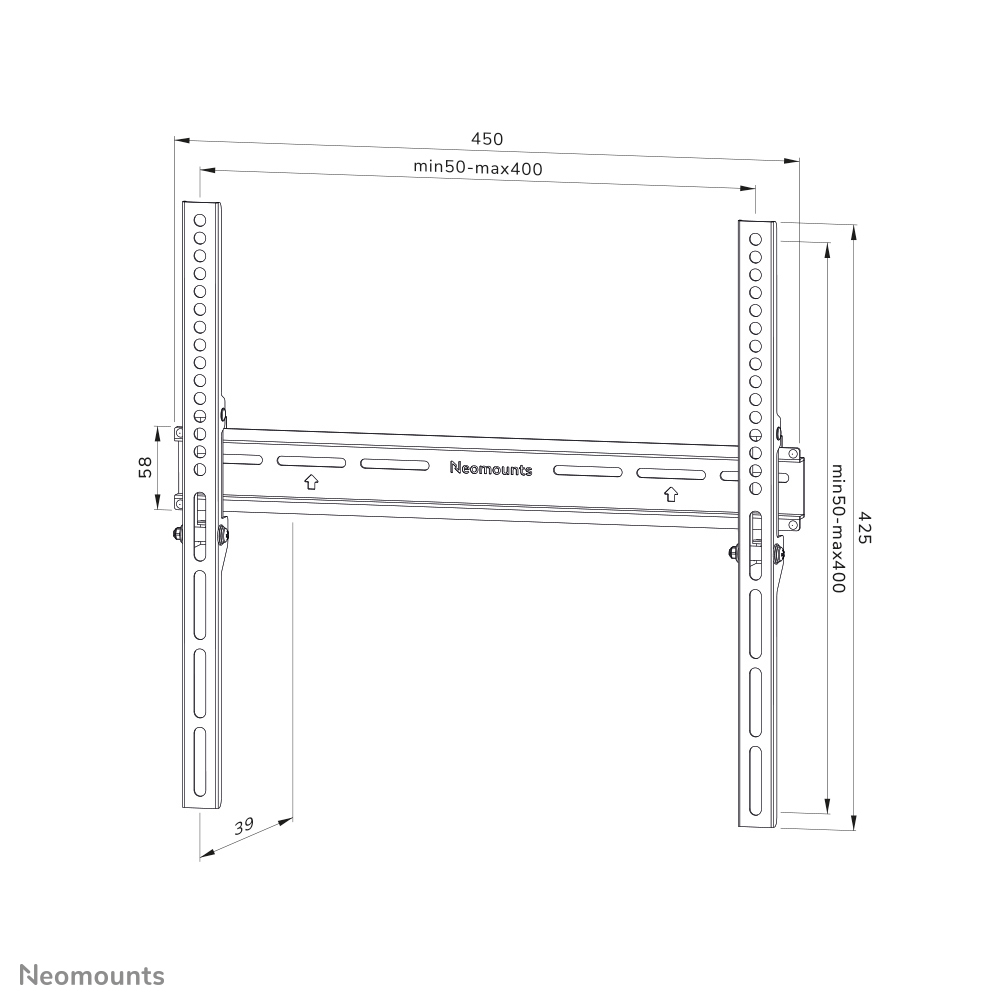 Neomounts WL30-350BL14 TV-beugel wand 32-65" - vlak - vergrendelbaar